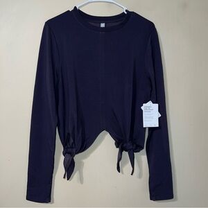Athleta Samsara Side Tie Sweatshirt Size M NWT Gray purple